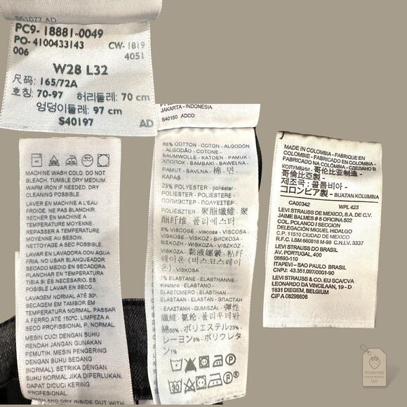 Levi’s 711 Skinny Jeans Women’s Size 28 Black Mid Rise Stretch Denim Pants - Picture 4 of 5